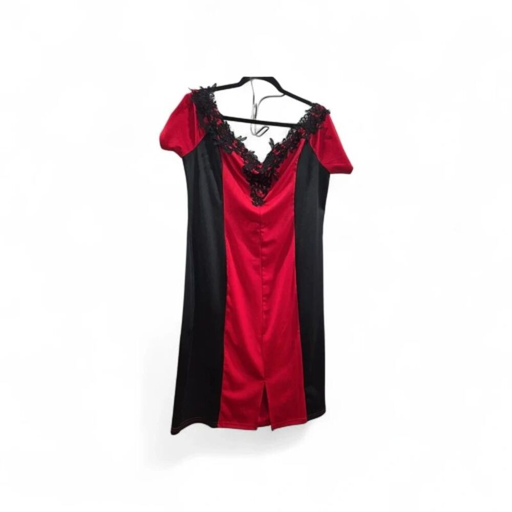 Women's Plus Size, Red and Black Dress
